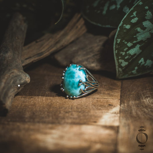 Artisan Larimar Ring, 925 sterling silber