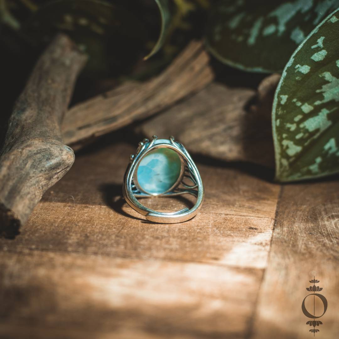 Artisan Larimar Ring, 925 sterling silber