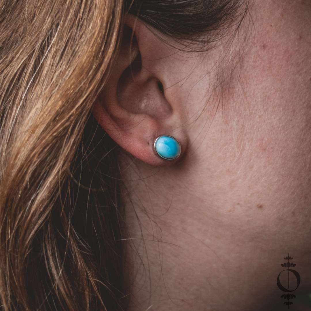Basic Larimar Ohrringe, 925 sterling silber
