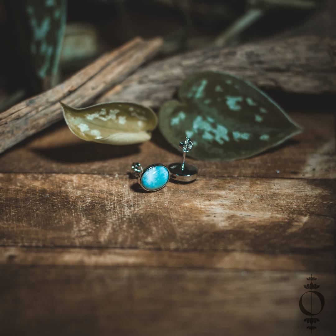 Basic Larimar Ohrringe, 925 sterling silber