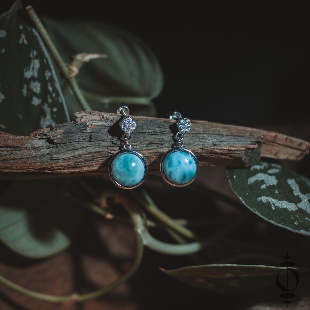 Bliss Larimar Ohrringe, 925 sterling silber
