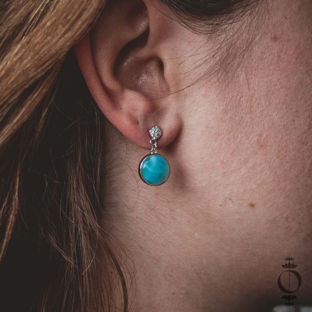 Bliss Larimar Ohrringe, 925 sterling silber