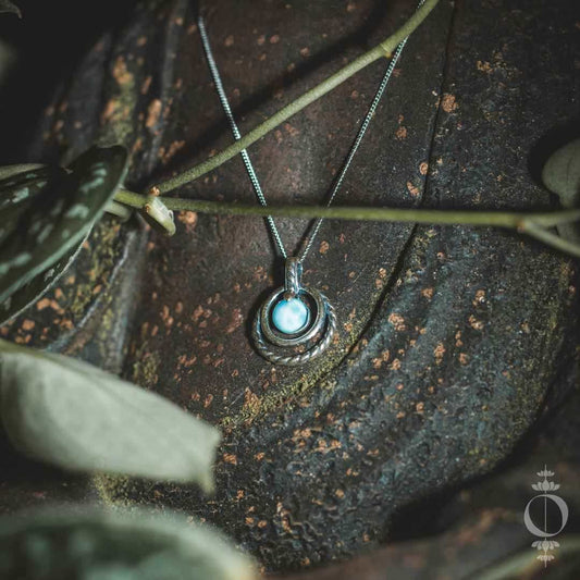 Bohemian Larimar Halskette, 925 sterling silber