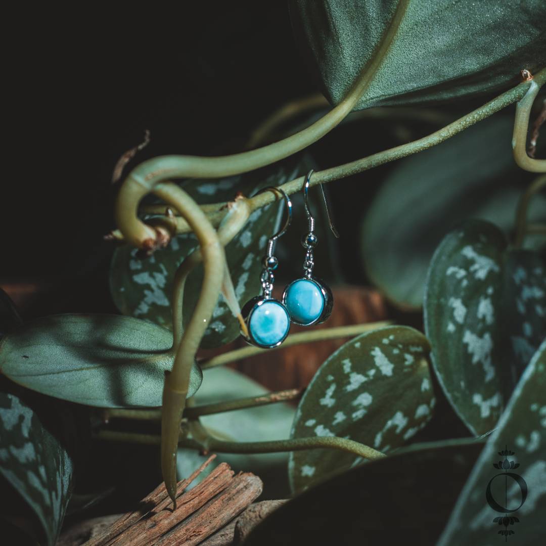 Elegance Larimar Ohrringe, 925 sterling silber