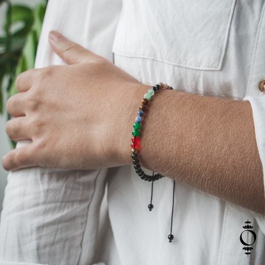 Geflochtenes 7 Chakra Armband