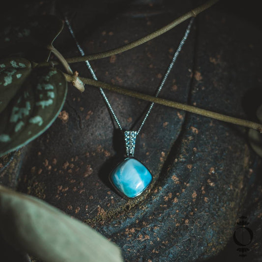 Classic Larimar Halskette, 925 sterling silber