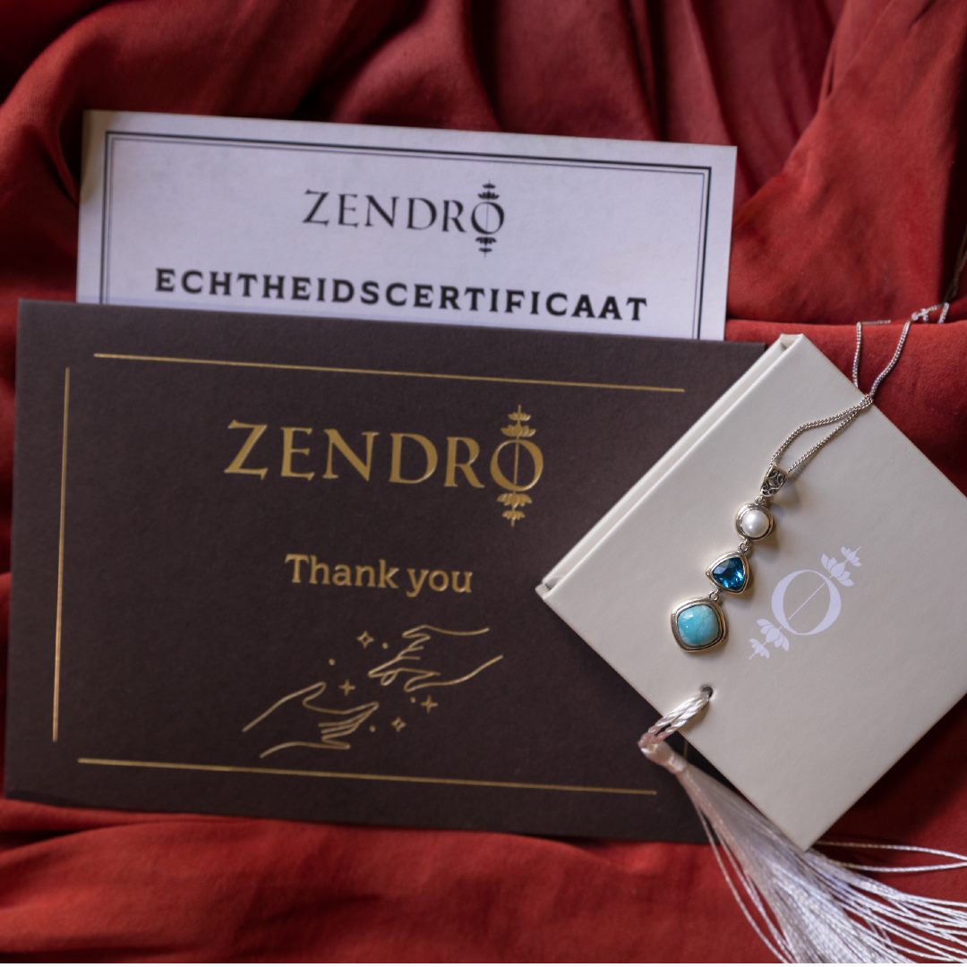 Sterlingsilber Larimar-Edelstein Halskette