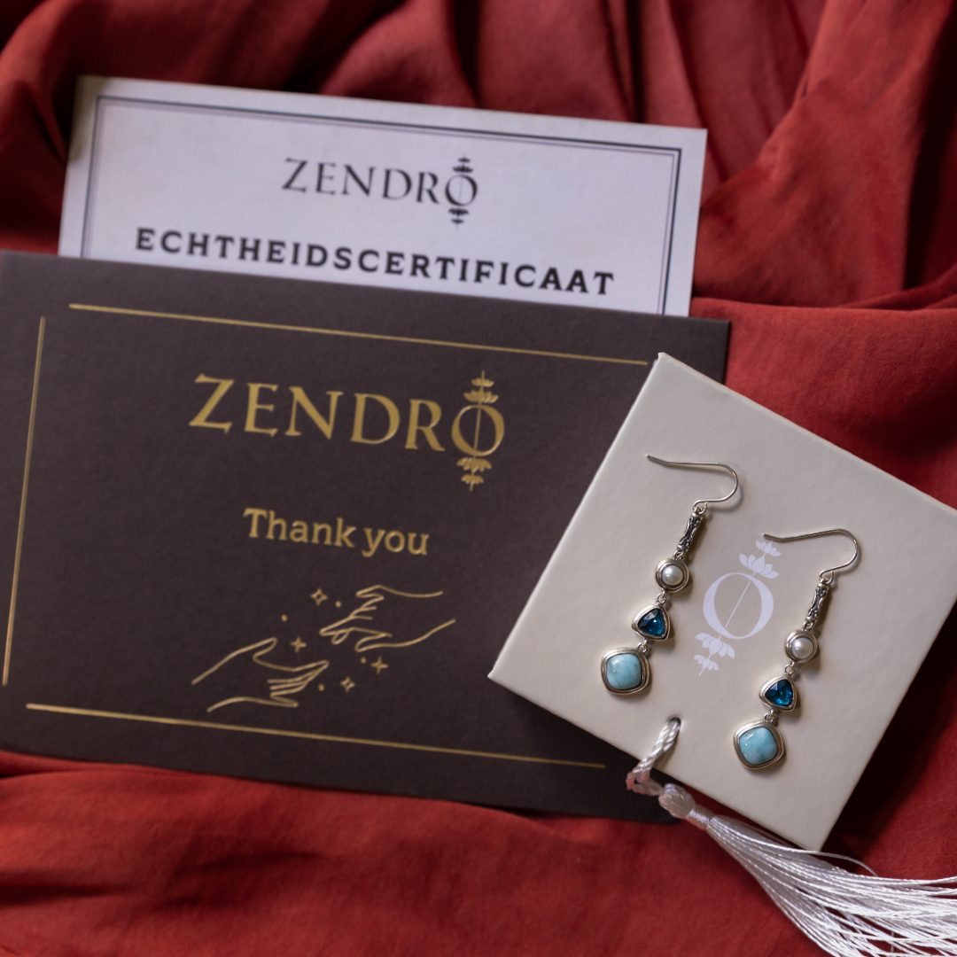 Silber Larimar-Ohrringe