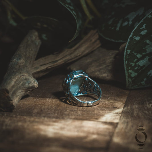 Nature Larimar Ring, 925 sterling silber