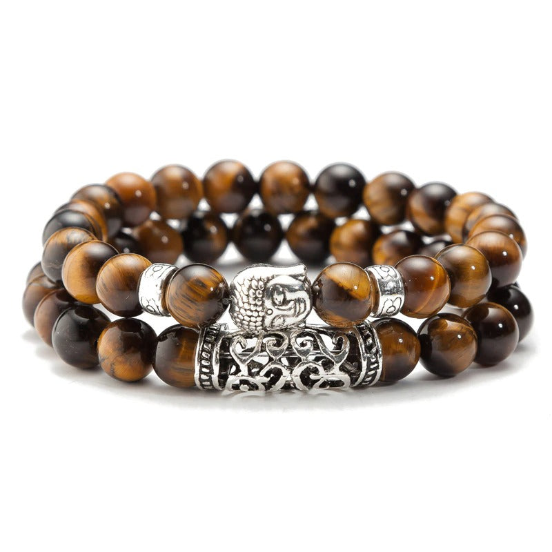Buddha Tigerauge Armbänder Set