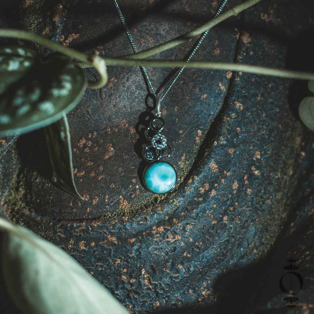 Timeless Larimar Halskette, 925 sterling silber