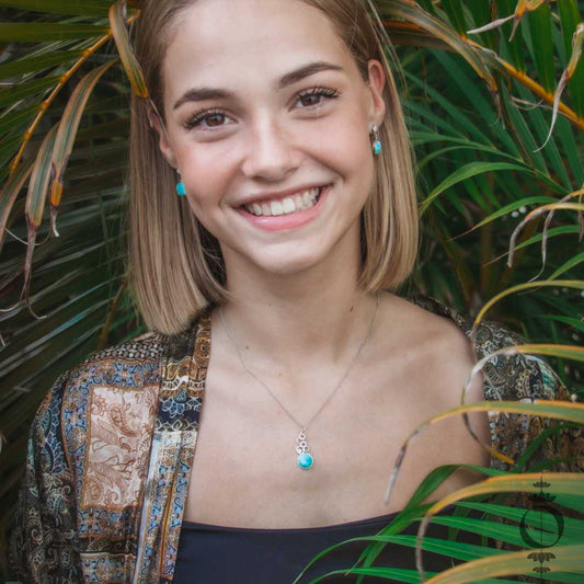 Timeless Larimar Halskette, 925 sterling silber