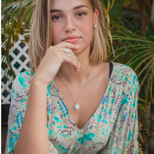 Vintage Larimar Halskette, 925 sterling silber