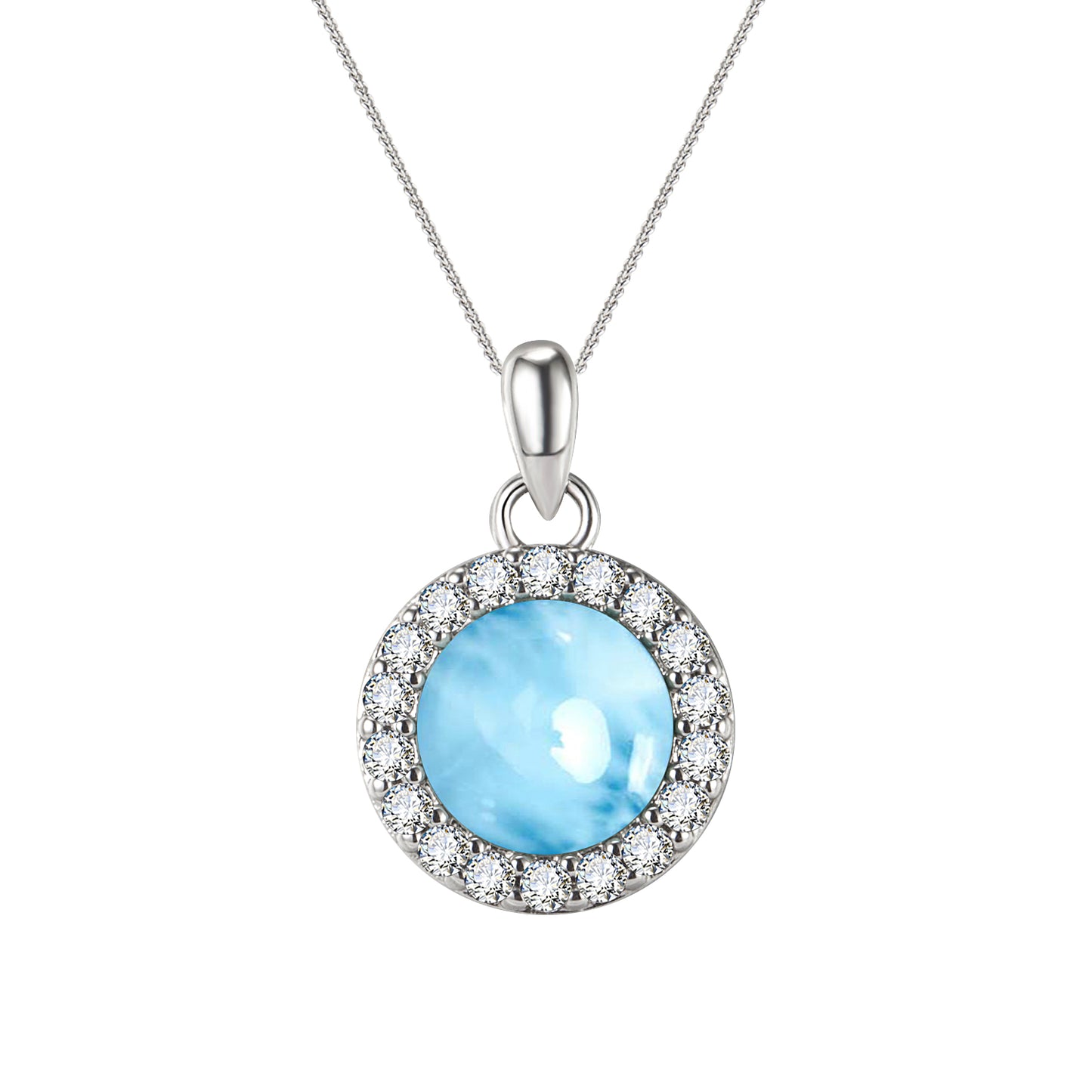 Vintage Larimar Halskette, 925 sterling silber