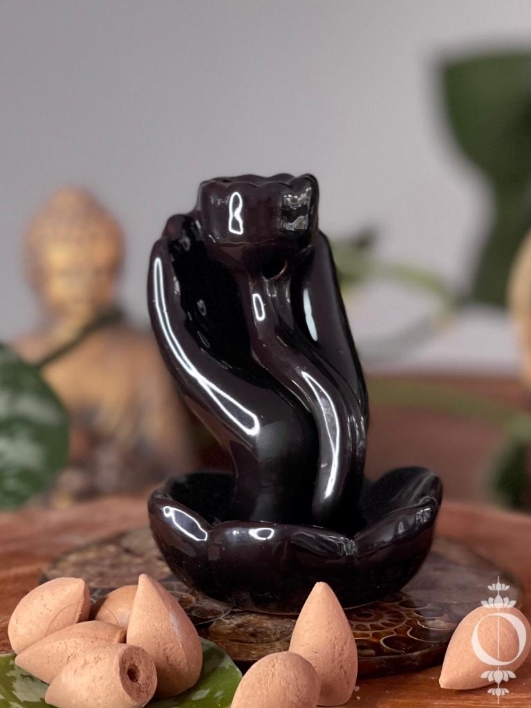 Hand-Lotus - Räucherstäbchenhalter Wasserfall - Räucherstäbchen brenner