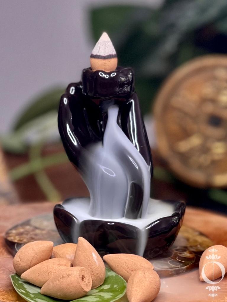 Hand-Lotus - Räucherstäbchenhalter Wasserfall - Räucherstäbchen brenner
