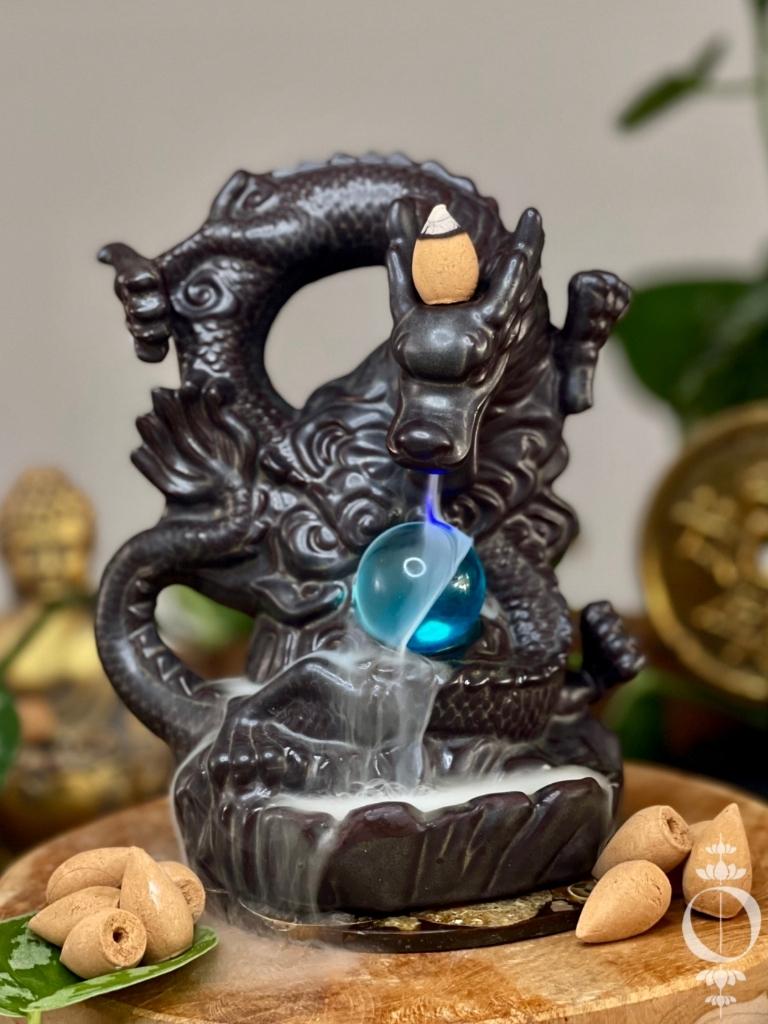 LED Dragon - Räucherstäbchenhalter Wasserfall Räucherstäbchen Brenner