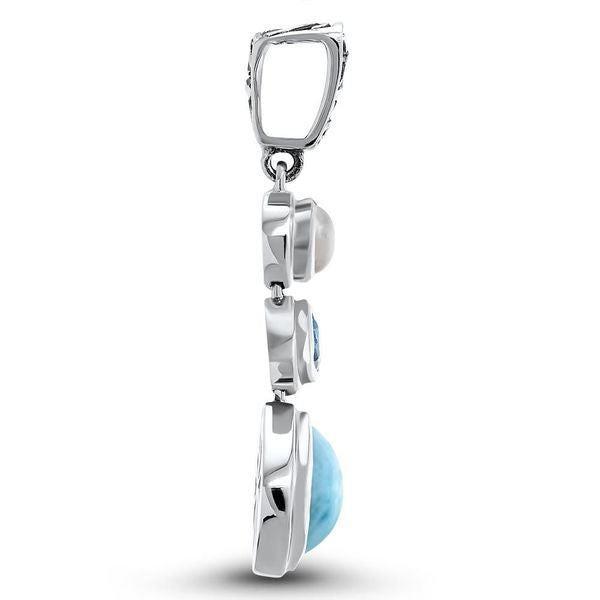 Sterlingsilber Larimar-Edelstein Halskette